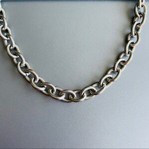 Sterling Silver Cable Link Chain 15” Unisex Necklace